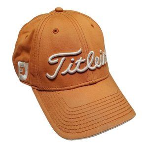 New Era Footjoy Golf Hat Cap Adjustable Orange Script Embroidered